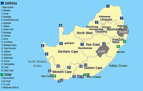 parks and reserves in South africa 