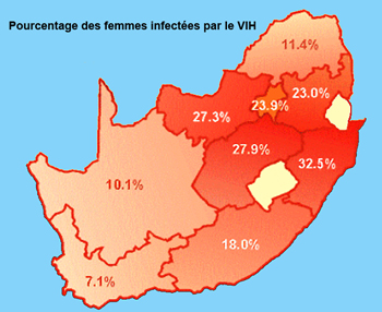 infection of AIDS in africa south