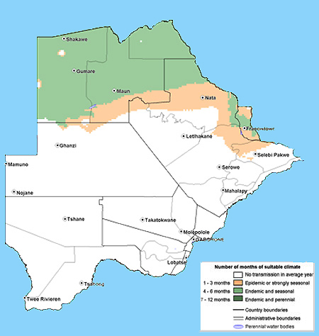  Map malaria in Botswana 