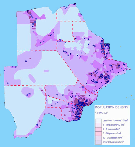 Density population Botswana