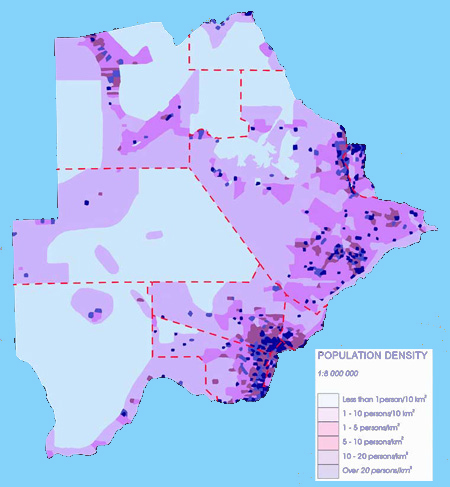 Densit population Botswana