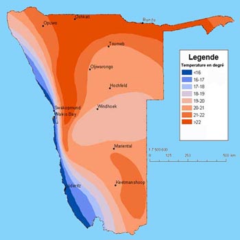 temperature en namibie