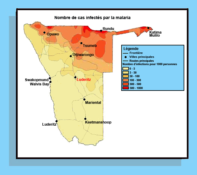 Namibia : Health & Security : Malaria, Water Quality and Main Risk