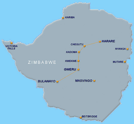 network map blue arrow Zimbabwe